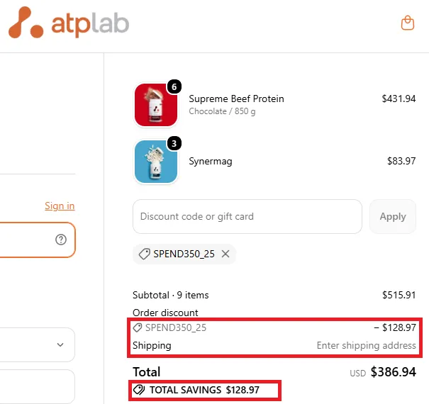 ATP Lab 10% off coupon code